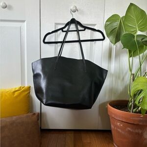 Mango Black Leather Tote Bag